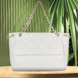 MINI WESST Textured Structured Tote Bag with Quilted-13