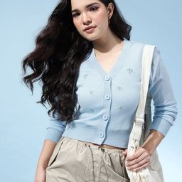 glitchez Floral Embroidered Crop Cardigan-picture-31