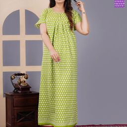 MAYA PRINT Women Floral Printed Pure Cotton Maxi Nightdress Pack Of 2-image-81