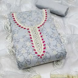 SHADOW & SAINING Embellished Semi-Stitched Dress Material-picture-48