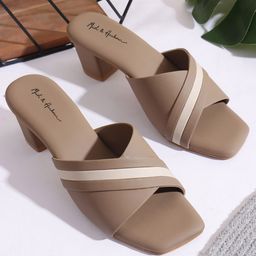 Mast & Harbour Women Open Back Block Sandals-picture-43