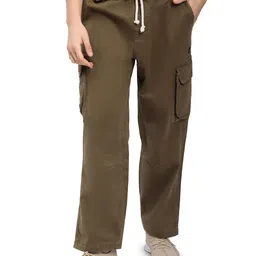 Beyoung Men Brown Multi Pocketed Utility Cargo Pants-image-12