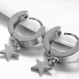 The Roadster Lifestyle Co. Mens Stylish Silver-Plated Circular Shaped Hoop Earrings-25