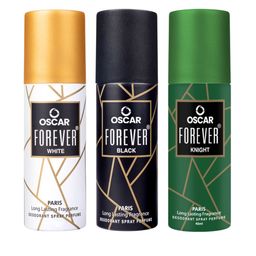 OSCAR Set Of 3 Forever White Black & Knight Long-Lasting Deodorants Body Spray 40 ml Each-22