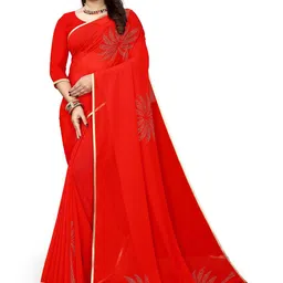 Pemal Designer Beads and Stones Pure Georgette Saree-picture-14