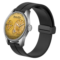 DOUBLERUN Unisex Skeleton Dial & Textured Straps Analogue Chronograph Watch H05N18029-14