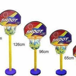 Plastic Basket Ball Kit with 5 Level Adjustable Stand for 2-6 Years Basketball - Size: 6-image-11
