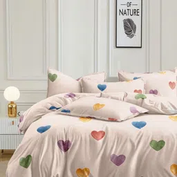 CHHILAKIYA Multicoloured Floral 210 TC Queen Bedsheet with 2 Pillow Covers-image-65