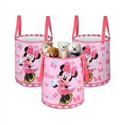 YK Kids Pink & White 3 Pieces Disney Minnie Printed Foldable Multi-Utility Organisers-image-25