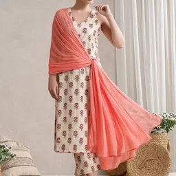 V.S.Creation Women Floral Printed Kurta with Trousers & Dupatta-picture-16
