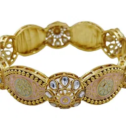 AARNAA Set Of 2 Gold-Plated Kundan Studded Bangles image 3