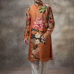 Rivaar By Rocky Star Men Floral Printed Kurta with Trouser-image-64