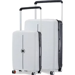 Nasher Miles Unisex Dubai Polypropylene Set of 2 M/L White Black Trolley Bags (65-75 cm)-image-53