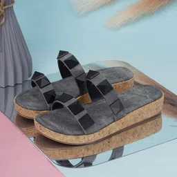 LOUIS STITCH Women Dual Strap Diamond Stone Studded Flats-image-62