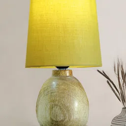 Decorcity Green Wood Traditional Cylindrical Shaped Table Lamp-image-80