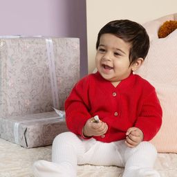 THE BABY TRUNK Kids Woollen Button-Down Knitted Cardigan-10