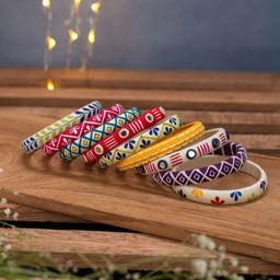 Taasha Craft Set Of 9 Cotton Threads Handcrafted Bangle image 5