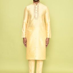 Arihant Rai Sinha Men Paisley Embroidered Regular Mirror Work Kurta with Trousers-picture-17