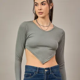 R.Code by The Roadster Life Co. Women Ribbed Crop Top-image-34
