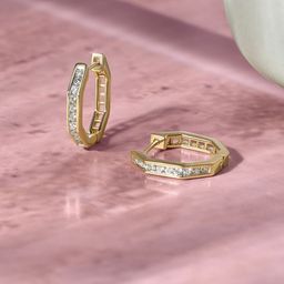 Mia by Tanishq Women 14Kt Sleek Luxe Gold & Diamond Hoop Earrings - 4.653 g-image-19