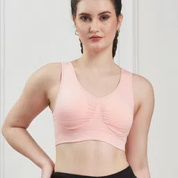 SECRETS BY ZEROKAATA Pack Of 2 Assorted Solid Full Coverage Lightly Padded Workout Bra image 5