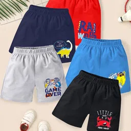 YK Boys Pack of 5 Printed Regular Fit Cotton Shorts-picture-26