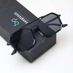 SUNGLASSIC Unisex Square Sunglasses with UV Protected Lens-16