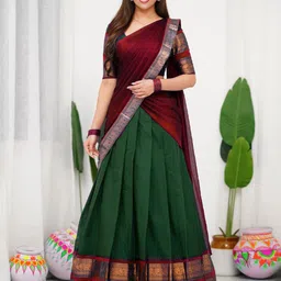 MANMOHITSAREE Woven Design Ready To Wear Lehenga & Blouse With Dupatta-picture-23