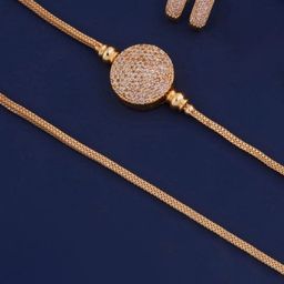 goticreation Gold-Plated Artificial Stones Studded Mangalsutra With Earrings-50