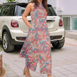 Moda Rapido Floral Printed Round Neck A-Line Kurta With Palazzos-picture-9