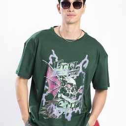 Bene Kleed Men Printed Drop-Shoulder Sleeves T-shirt-image-87