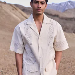 Dash and Dot Men Relaxed Shirt-image-99