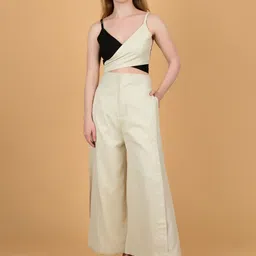 COORDSHUB Pure Cotton V Neck Top With Trousers Co-Ords Set-picture-33