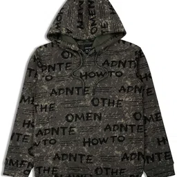 CAVIO Boys Typography Printed Hood Cotton Pullover Sweatshirt-image-62