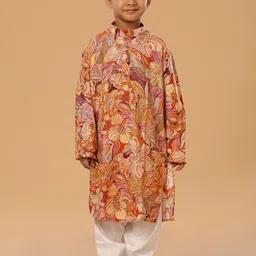 The Mini Trunk Boys Floral Printed Kurta with Pyjama-58