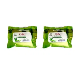 CRIBE Set Of 4 Aloe Vera Extract Wet Cleansing Wipes With Vitamin E - 25 Wipes Each image 2