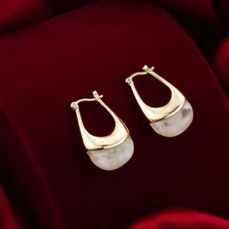 aadita Gold-Plated Contemporary Hoop Earrings-28