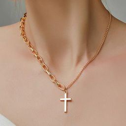 Arzonai Gold-Toned Stainless Steel Necklace-image-60