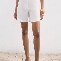 MANGO Women Pure Linen High-Rise Shorts-image-50