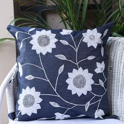 Myntra Elegant Homes Blue & White Floral Square Cushion Covers-image-49