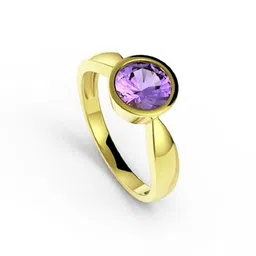 GenZcomplex Silver-Plated Brass Amethyst Finger Ring-image-41