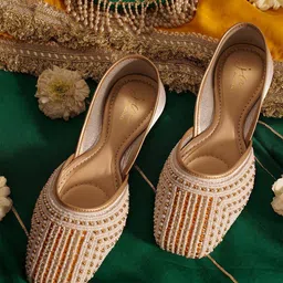 JM Looks Fashion Flat Embellished Mojaris Flat Jutti with Comfortable Sole For Womens-image-75