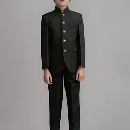 BAESD Boys 2-Piece Mandarin Collar Regular Fit Jodhpuri Suit-picture-17