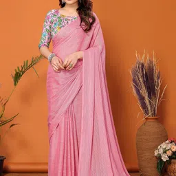 AMRUTKALA SAREES Striped Leheriya Saree-36