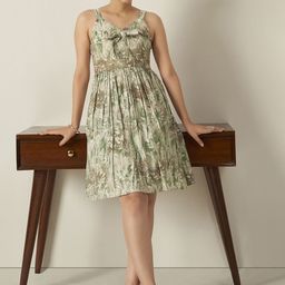 Anouk Women's Floral Printed Sleeveless Fit & Flare Knee Length Ethnic Dress-image-57