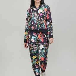 She N She Floral Printed V-Neck Sweatshirt With Joggers Co-Ords-image-83