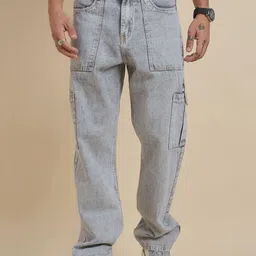 STUDIO NEXX Men Mid-Rise Heavy Fade Baggy Jeans-image-40