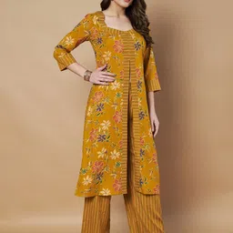 Poshak Hub Floral Printed A-Line Kurta with Palazzo image 5