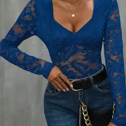 StyleCast Self Design V-Neck Bodysuit-image-58