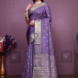 CANIZZARO Ethnic Motifs Woven Design Zari Banarasi Saree-picture-32